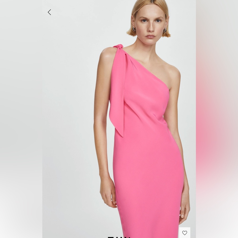 Mango Elegant Pink One-Shoulder Dress